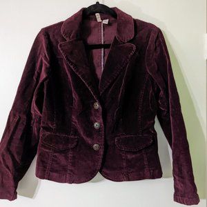 Burgundy Stretch Corduroy Blazer